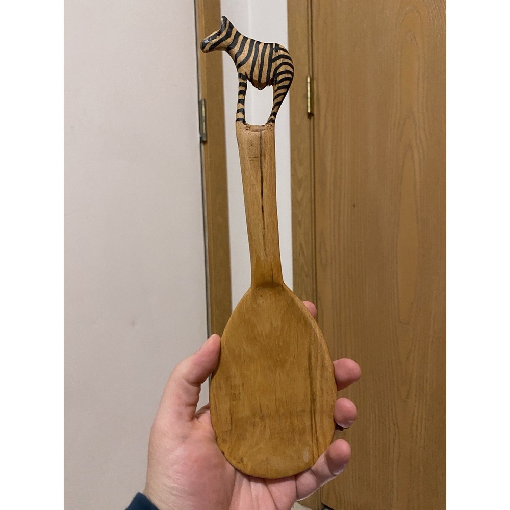 Hand carved Zebra Spoon